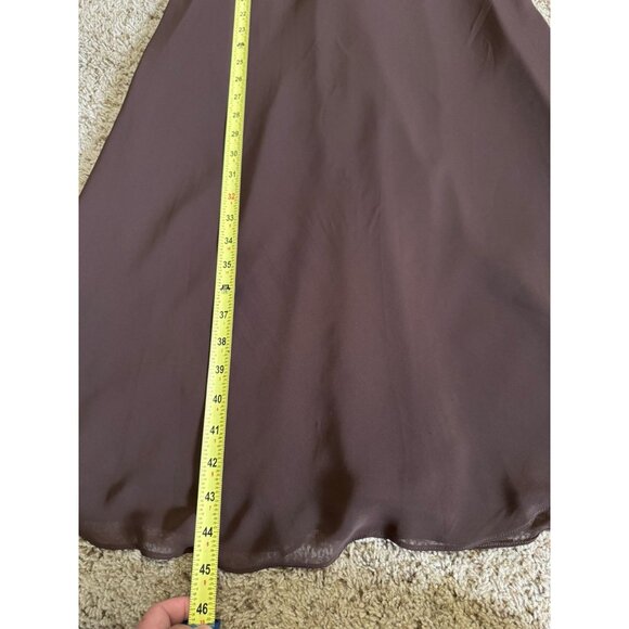 NWT COLDWATER CREEK Dress Brown Pleated Chiffon 3/4 Sleeve V Neck Y2k Fairy 12 - Picture 10 of 10